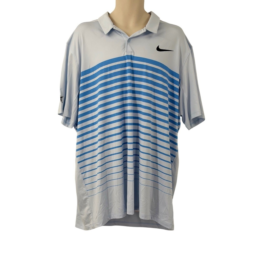 Nike Golf Men's Dallas Cowboys Dri-FIT Polo Shirt Blue‎ Striped Size XXL